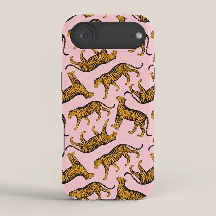 Tigers (Pink and Marigold) iPhone Case Gallery Image 2