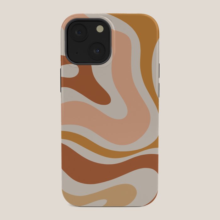 Modern Retro Liquid Swirl Abstract Square in Terracotta Earth Tones iPhone Case Gallery Image 34