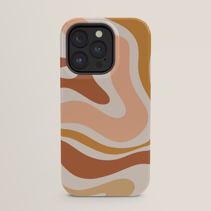 Modern Retro Liquid Swirl Abstract Square in Terracotta Earth Tones iPhone Case Gallery Image 31