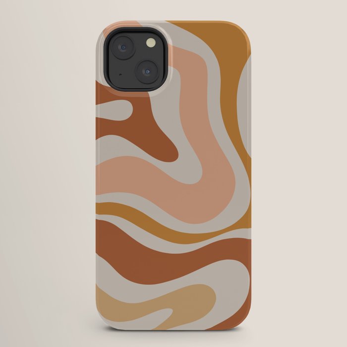Modern Retro Liquid Swirl Abstract Square in Terracotta Earth Tones iPhone Case Gallery Image 26