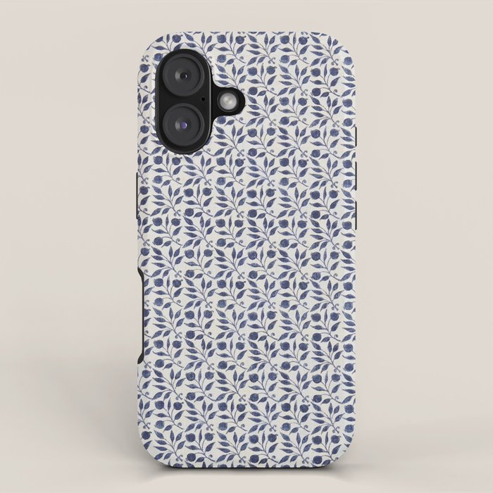 William Morris Vintage Rosehip Indigo Blue iPhone Case Gallery Image 1