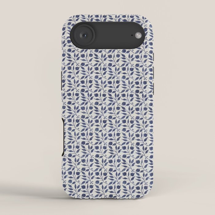 William Morris Vintage Rosehip Indigo Blue iPhone Case Gallery Image 2