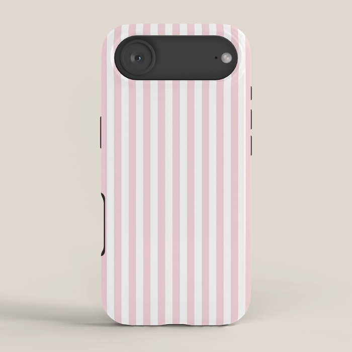 Pastel Pink & White Simple Stripe iPhone Case Gallery Image 2