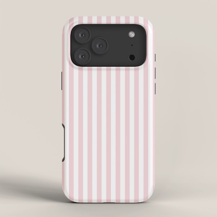 Pastel Pink & White Simple Stripe iPhone Case Gallery Image 4