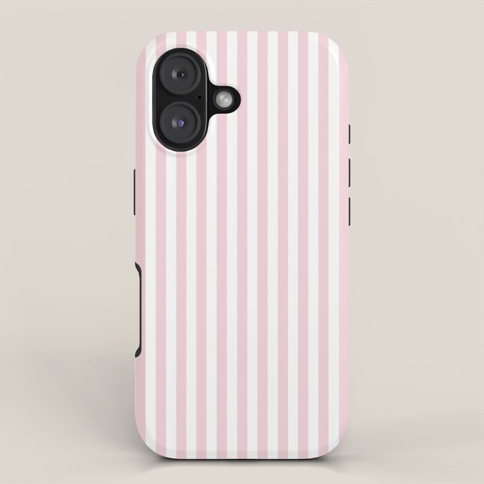 Pastel Pink & White Simple Stripe iPhone Case Gallery Image 1