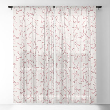 Coquette Pink Bows Window Curtain Gallery Image 21