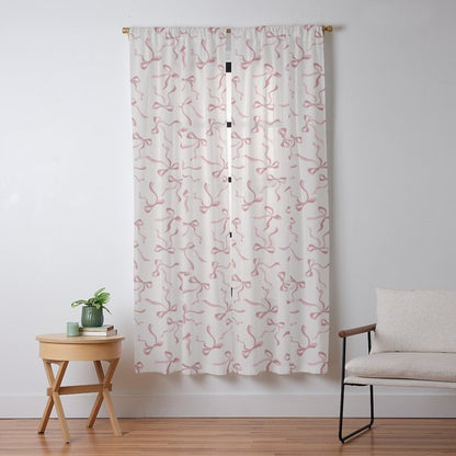 Coquette Pink Bows Window Curtain Gallery Image 9