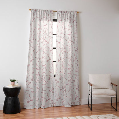 Coquette Pink Bows Window Curtain Gallery Image 14