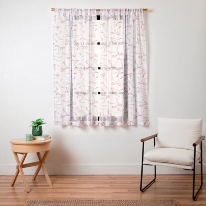 Coquette Pink Bows Window Curtain Gallery Image 23