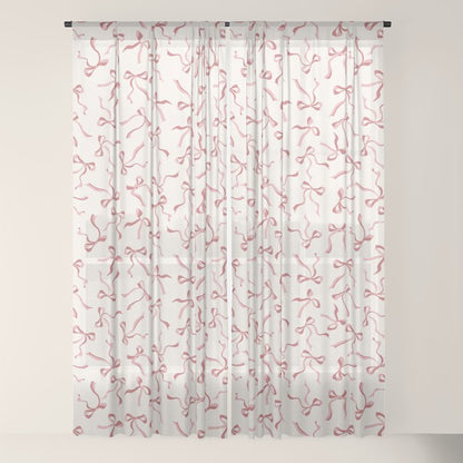 Coquette Pink Bows Window Curtain Gallery Image 18