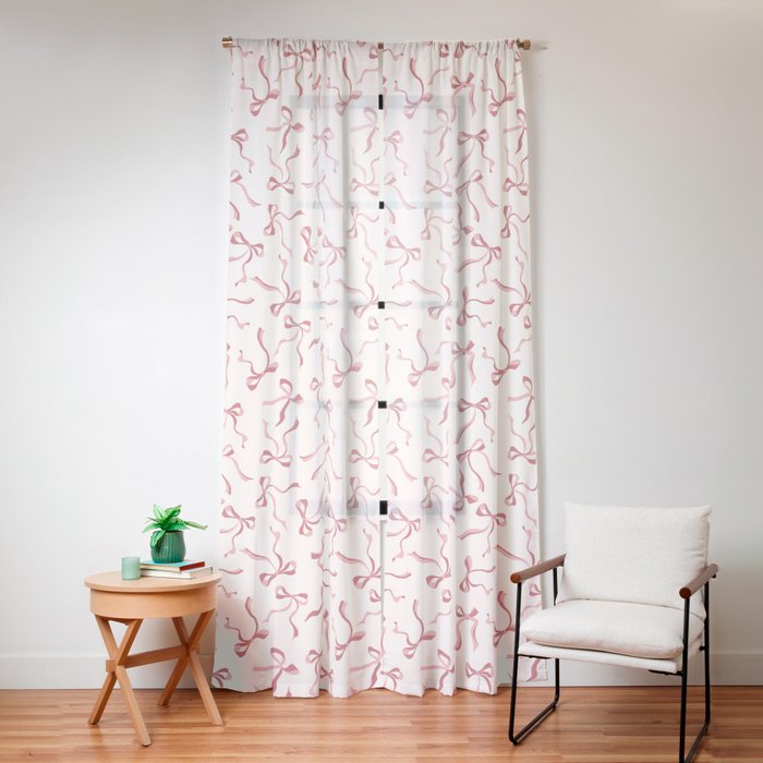 Coquette Pink Bows Window Curtain Gallery Image 16