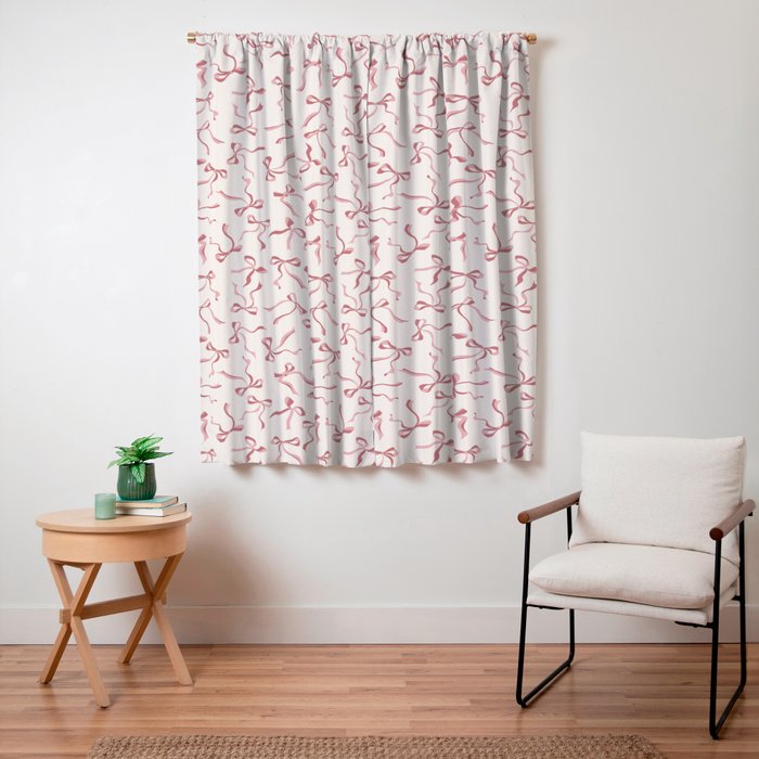 Coquette Pink Bows Window Curtain Gallery Image 3
