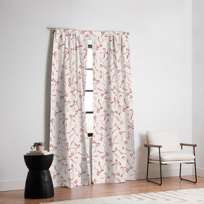 Coquette Pink Bows Window Curtain Gallery Image 2