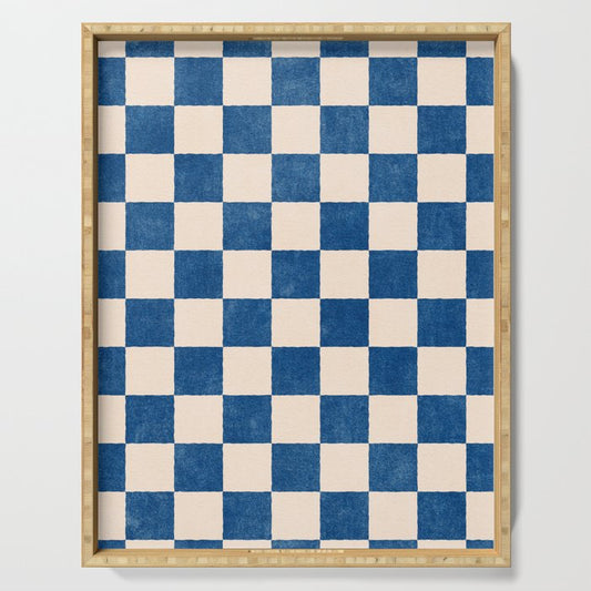 CHECKER - 001 - Cobalt Serving Tray Gallery Image 1