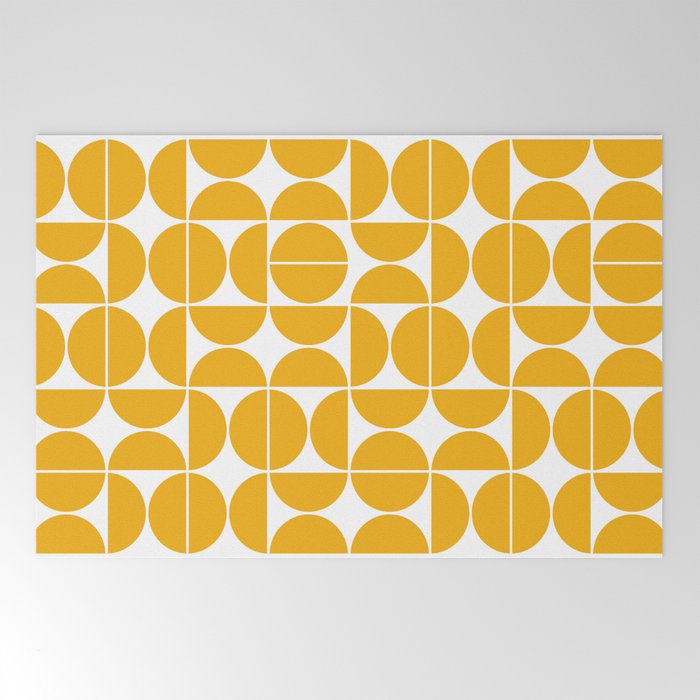 Mid Century Modern Geometric 04 Yellow Welcome Mat Gallery Image 2
