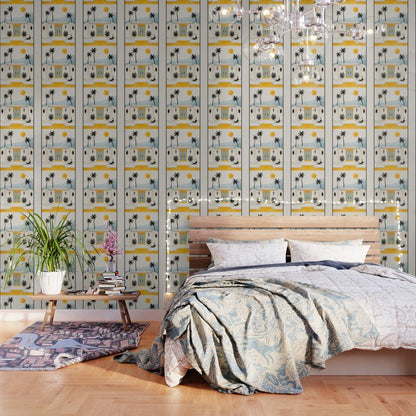 Palm Springs Home â Yellow & Blue Wallpaper Gallery Image 3