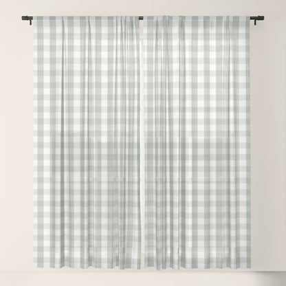 Desert Sage Grey Green and White Gingham Check Window Curtain Gallery Image 21