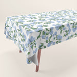 Hydrangea blue flowers, botanicals, blue and white floral Tablecloth Gallery Image 1
