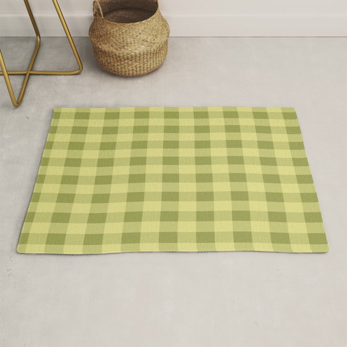 Gingham Large Lime Green Rug Gallery Image 1
