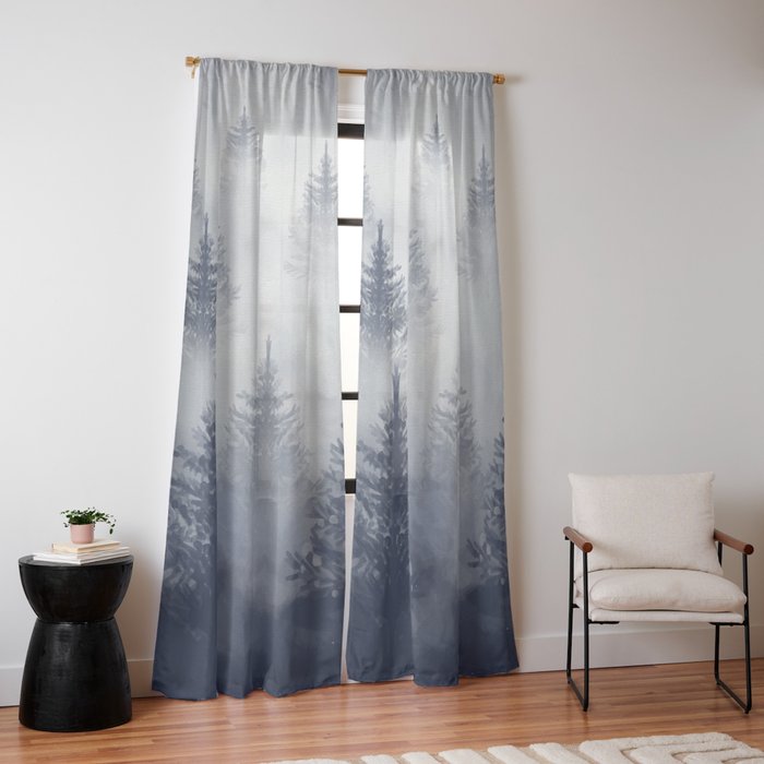 Foggy Forest 2 Window Curtain Gallery Image 14