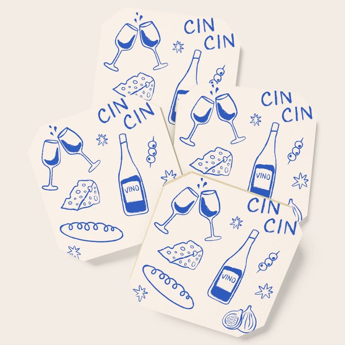 Wine and Cheese. Cheers Coaster Gallery Image 1