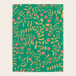 Block print berries bright green Poster Gallery Image 1