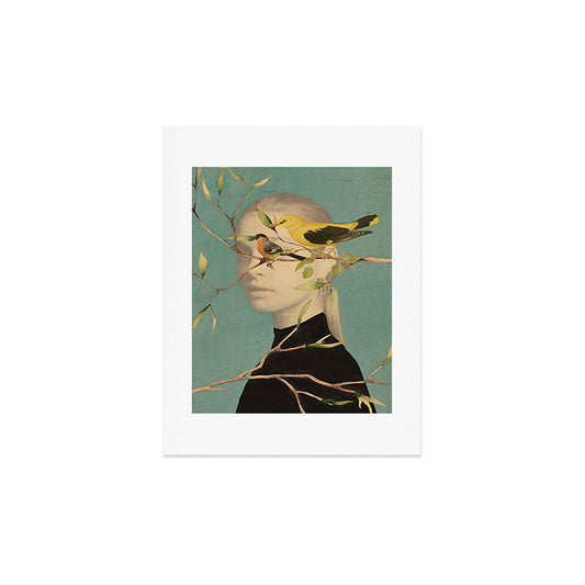 Woman and Birds Art Print Gallery Image 2