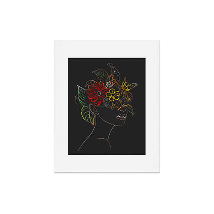 woman with flowers 8 Line Art Art Print Gallery Image 4