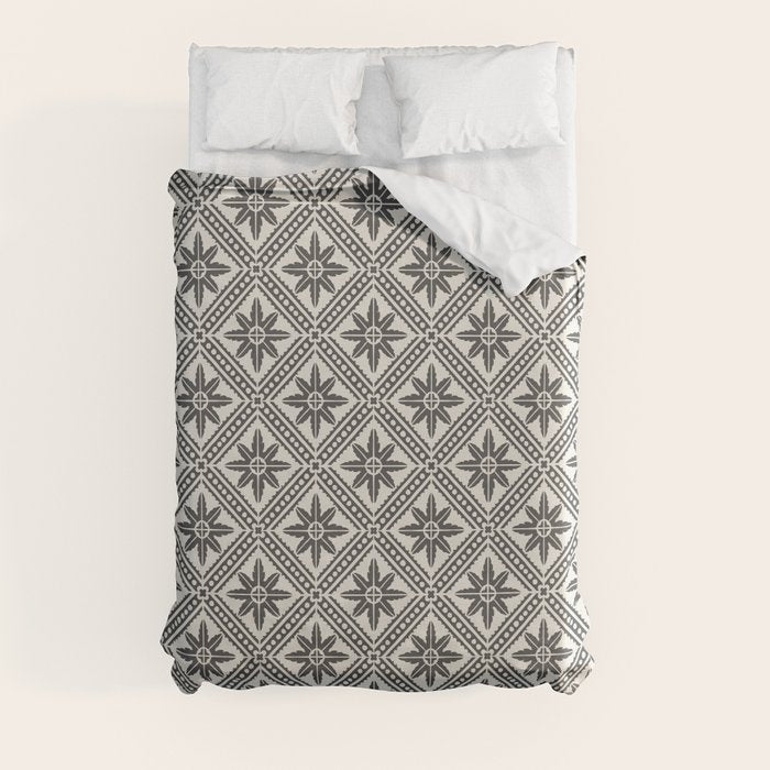 TAZA STAR TILE GREY Duvet Cover Gallery Image 8