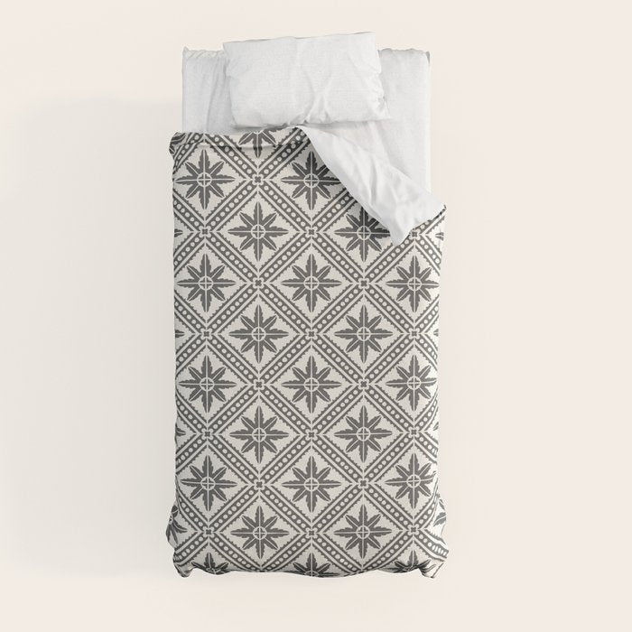 TAZA STAR TILE GREY Duvet Cover Gallery Image 9