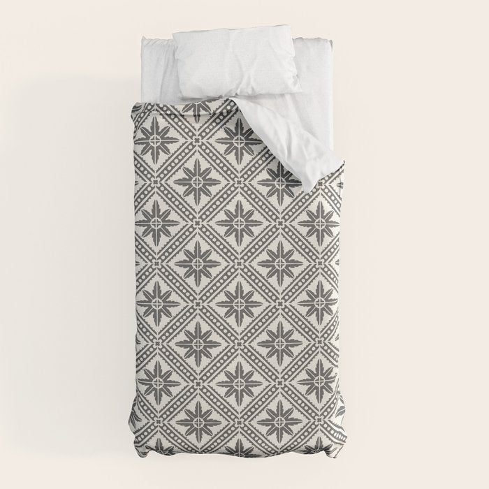 TAZA STAR TILE GREY Duvet Cover Gallery Image 5
