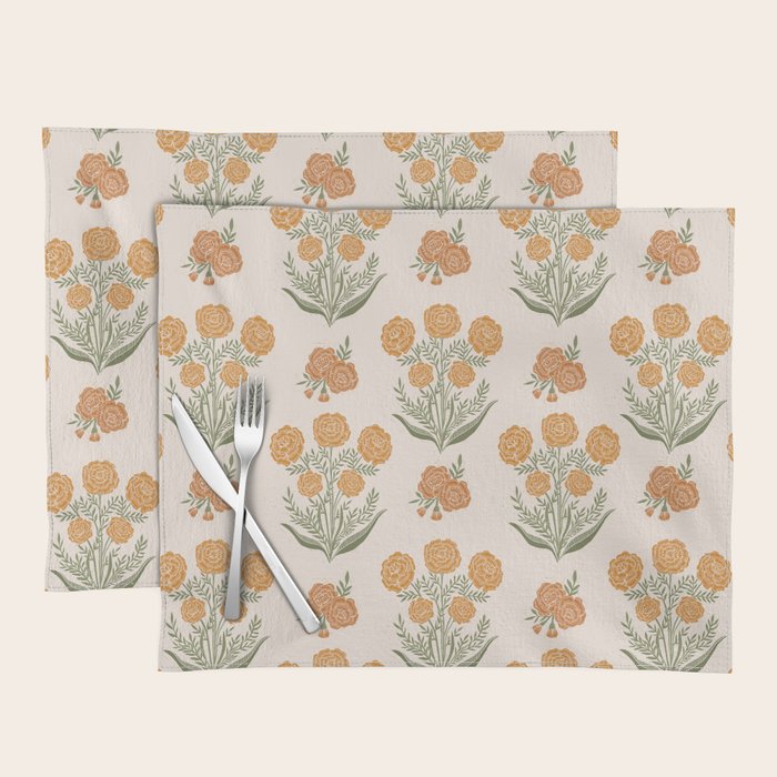 Marigold Block Print Placemat Gallery Image 1