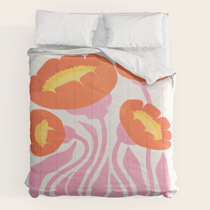 Coral Cosmos: Les Fleurs | Flower Market 05 | Spring Summer 23 Comforter Gallery Image 7