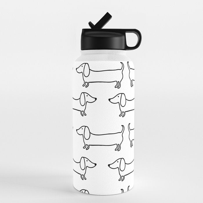 Dachshund in black-white Water Bottle Gallery Image 4