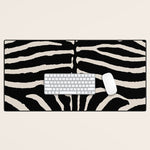Zebra Wild Animal Print 237 Black and Linen White Desk Mat Gallery Image 1