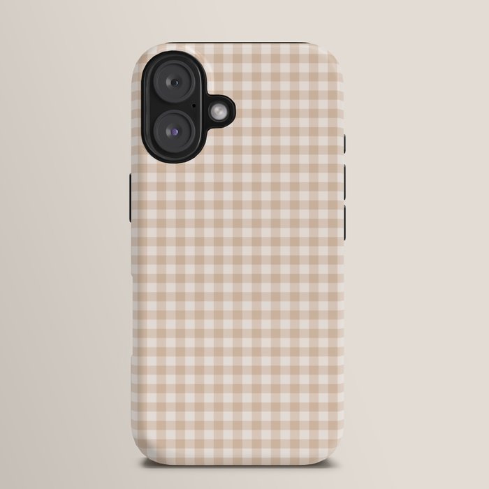 Gingham Plaid Pattern - Warm Neutral Tan iPhone Case Gallery Image 13