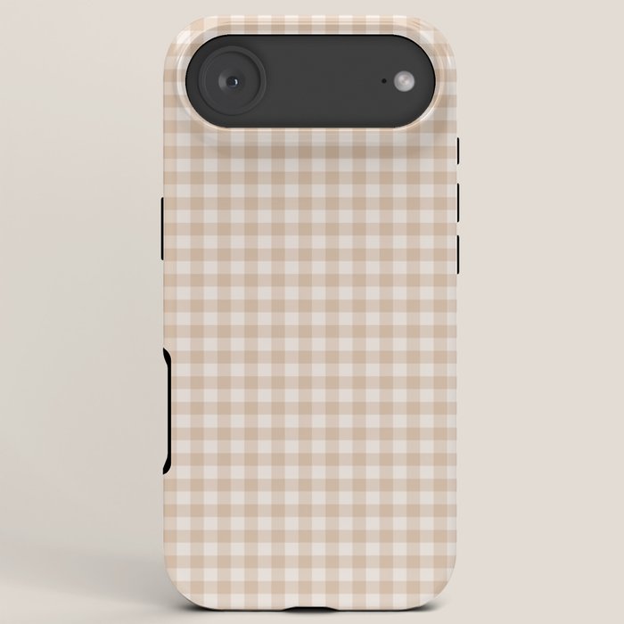 Gingham Plaid Pattern - Warm Neutral Tan iPhone Case Gallery Image 6