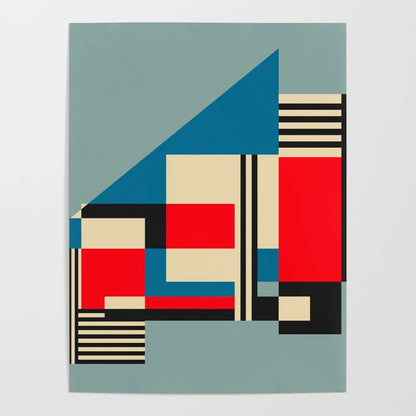 Piet Mondrian Inspired Modern Abstract Geometric Architecture Poster Gallery Image 3