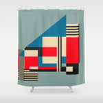 Piet Mondrian Inspired Modern Abstract Geometric Architecture Shower Curtain Gallery Image 1