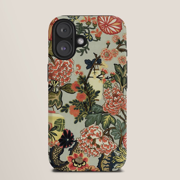 Chinese Dragon Vintage Floral Pattern iPhone Case Gallery Image 9