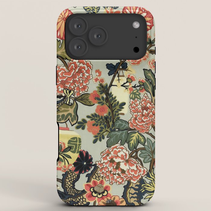 Chinese Dragon Vintage Floral Pattern iPhone Case Gallery Image 8