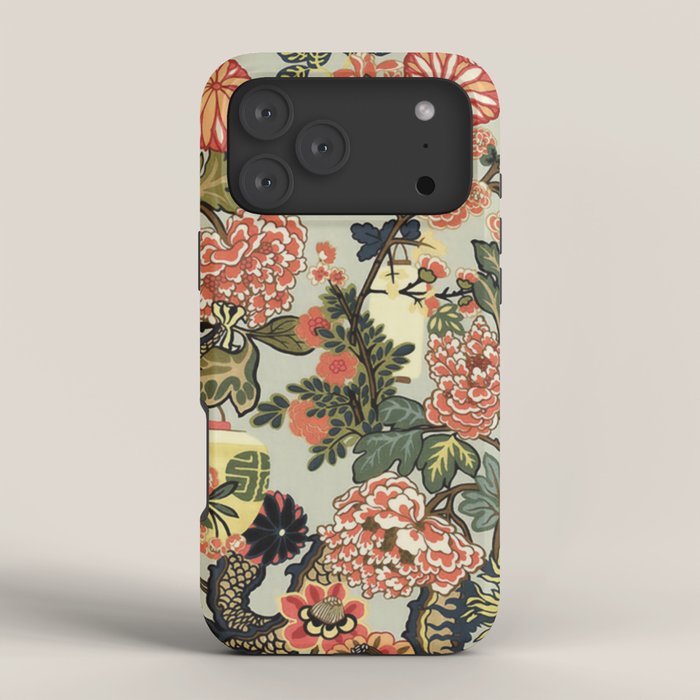 Chinese Dragon Vintage Floral Pattern iPhone Case Gallery Image 4