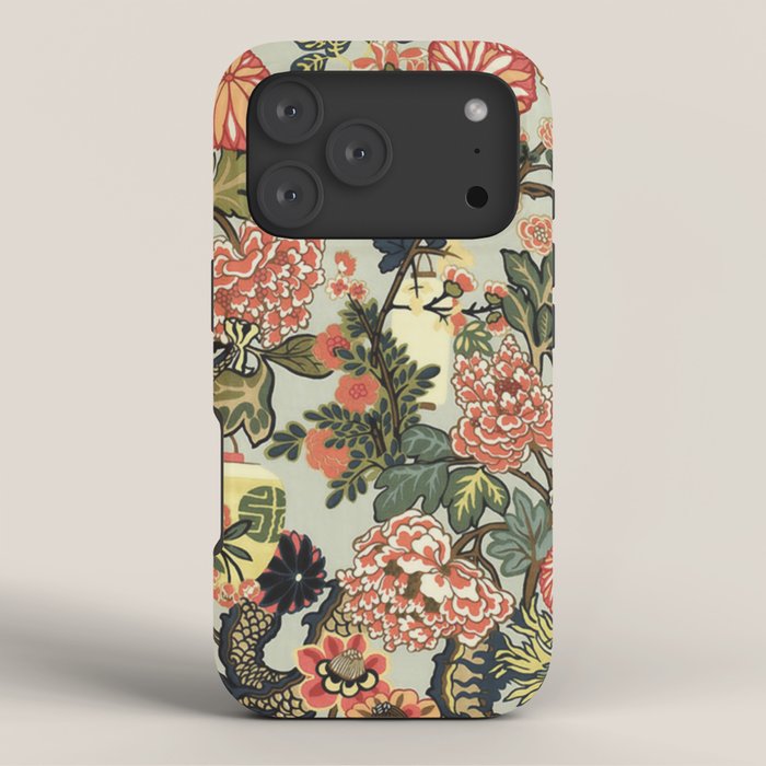 Chinese Dragon Vintage Floral Pattern iPhone Case Gallery Image 3