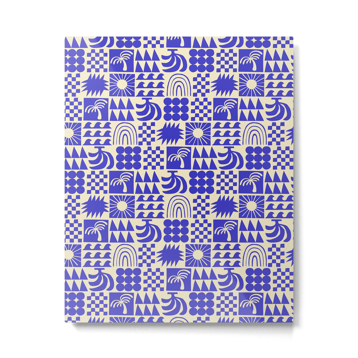 Abstract blue tropical mosaic art pattern Metal Print Gallery Image 4