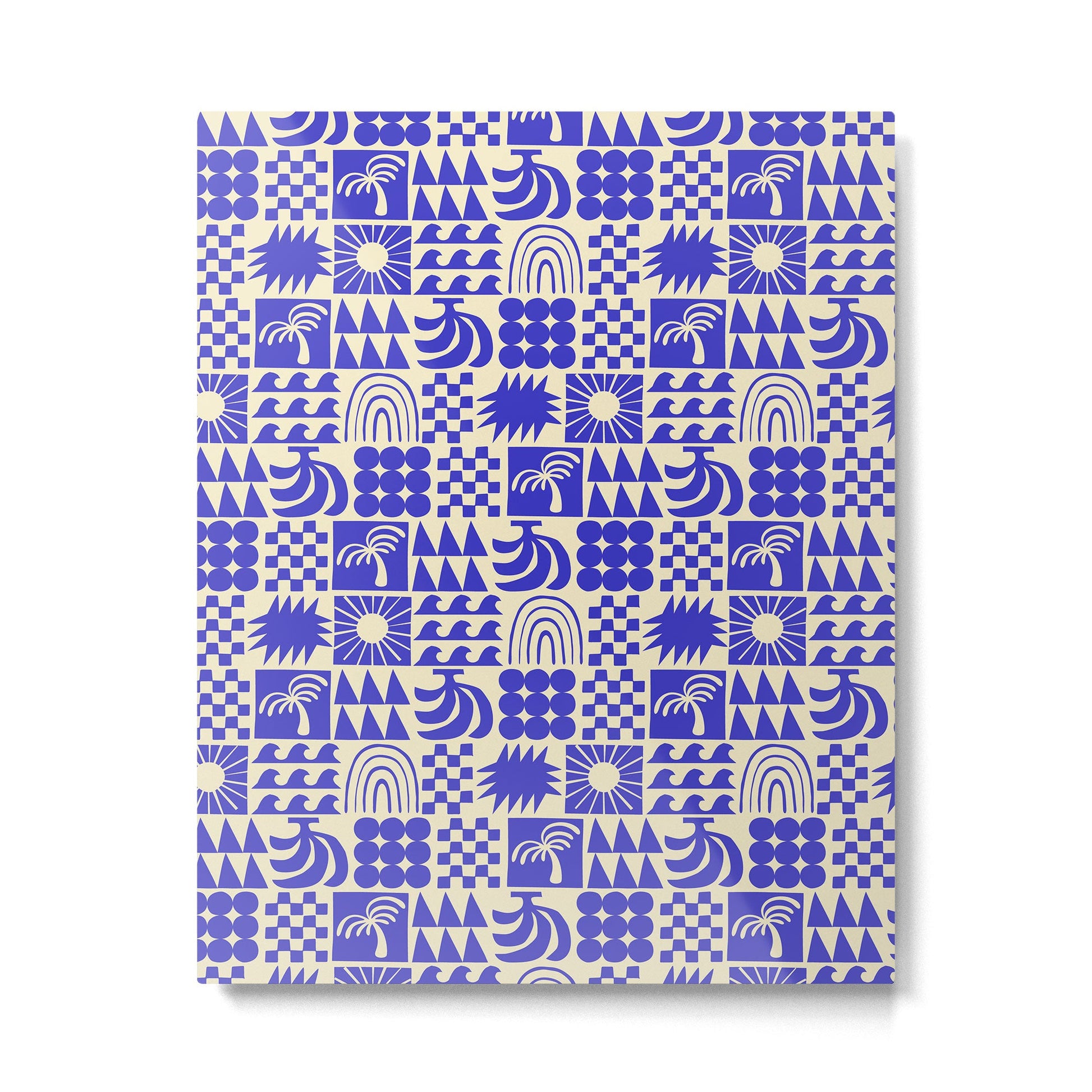 Abstract blue tropical mosaic art pattern Metal Print Gallery Image 6