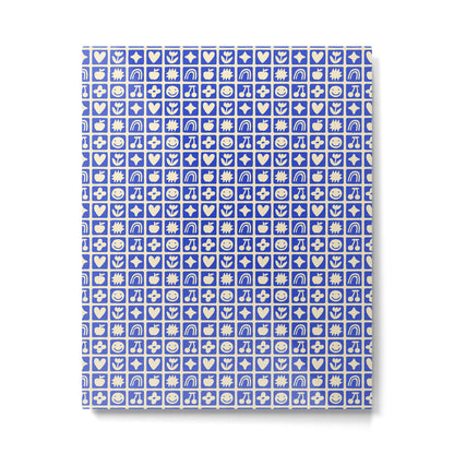 Blue children shape mosaic art pattern Metal Print Gallery Image 4