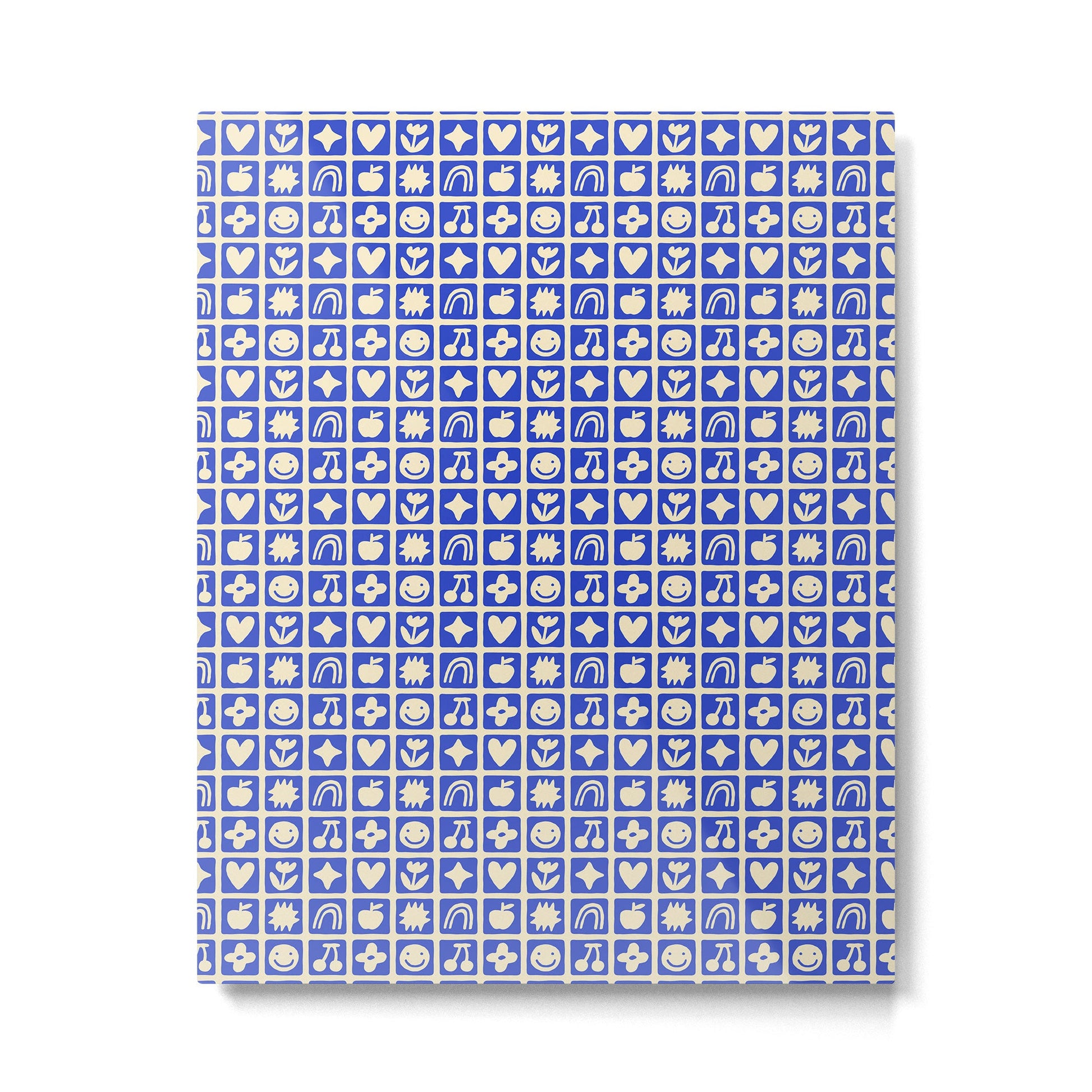 Blue children shape mosaic art pattern Metal Print Gallery Image 1