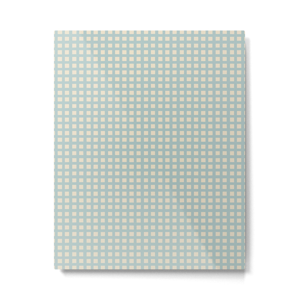 Blue geometric gingham grid art pattern Metal Print Gallery Image 3