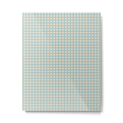 Blue geometric gingham grid art pattern Metal Print Gallery Image 3