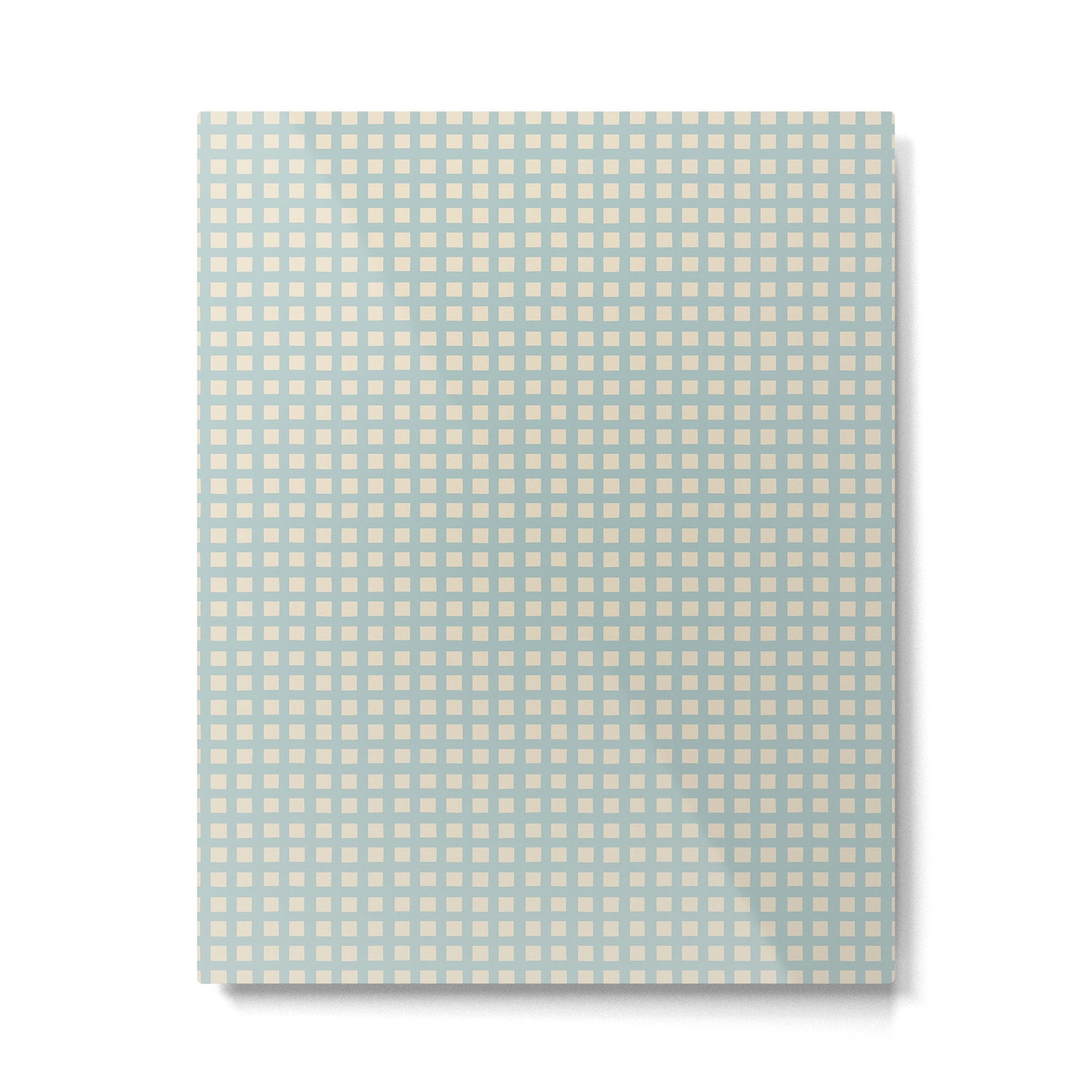Blue geometric gingham grid art pattern Metal Print Gallery Image 4